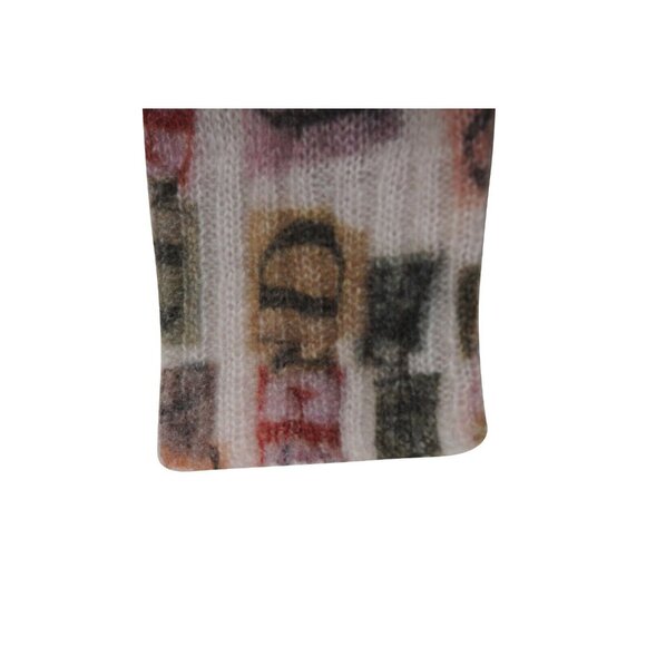 Palm Angels Mens Ransom Note All OVer Logo Sweater Pullover Medium Gray Mohair - Picture 3 of 9